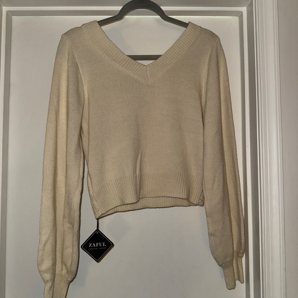 Zaful Ivory Knit Sweater